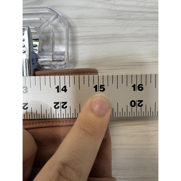 Express Pants Womens 8R Brown Straight Mid Rise Stretch Chino Dress Work Ankle - Picture 4 of 11